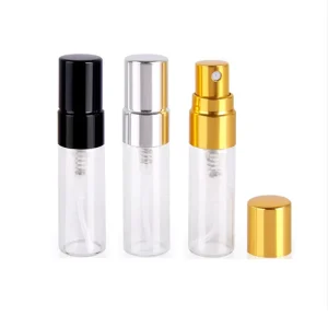 Decant Easy-Fill Travel Perfume Pump Sprayer Glass Mini Spray Bottle 2ml 3ml 5ml 10ml Aluminum Screen Printed