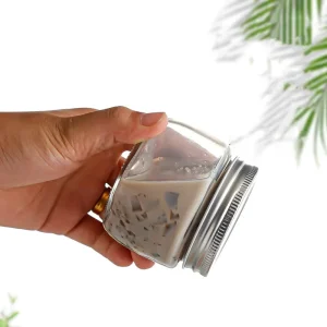 Decorative Pattern Glass Caviar Glass Jar Salad Jam Jar Mason Storage Jar