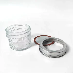 Diamond Glass Canning and Food Storage Bottle with Airtight Screw Metal Lid for Jam, Jelly, Honey and Spices
