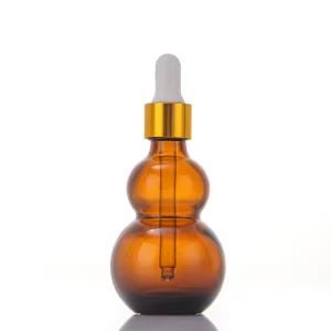 Double Gourd Glass Dropper Bottles with Dropper Packaging Cosmetics 10ml 20ml 30ml 50ml 100ml Serum Essence Oil Bottles