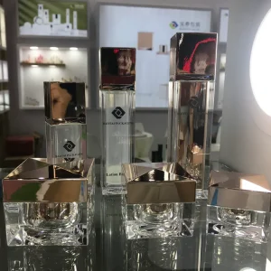 Double Wall Acrylic Square Cosmetic Jar for Skincare Cream