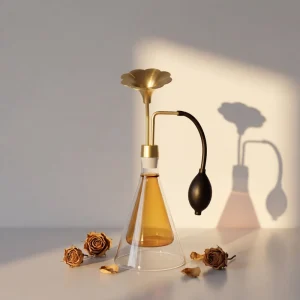 Double Wall Brass Perfume Retail Display Stand for Essential Oils and Coffee Scents