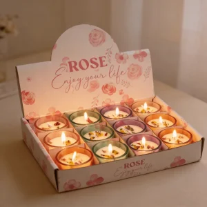 Dried Flower Scented Candles 5 Colors 4 to 8 Hours Burn Plant Wax for Home and Spa Decor