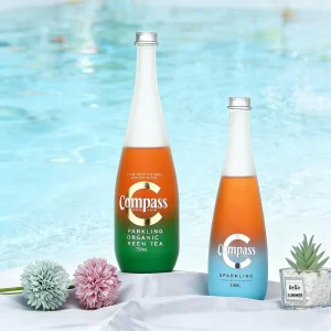 Drop-Shaped Frosted Glass Mineral Water Bottle 330ml 500ml 750ml for Still Water and Soda