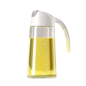 Durable Flip Top Oil Dispenser with Non Drip Spout for Kitchen Cooking and Salad