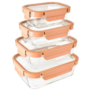 Durable Glass Bento Box with BPA Free Lid Microwave Safe Freshness Storage Food Containers Meal Prep Bowl for Lunches