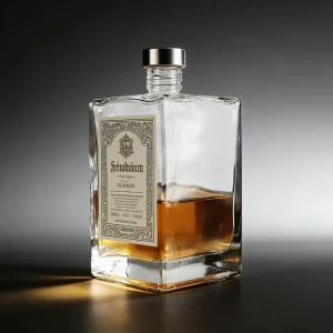 Durable High end Modern Fancy Customized Square 300ml 500ml 750ml Glass Bottle for Drinks Mezcal Liquor Sake Cap Fast