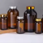 EVERSUN Amber Lightproof Wide Mouth Glass Bottle with Screw Cap Small Glass Vial Capsule Medicine Powder Packaging Refillable
