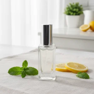 Easy Use Low MOQ Rectangular Small 15ml Glass Perfume Bottle Crimp Neck in Stock with Silver Aluminum Cap