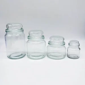 Eco Friendly Clear Glass Jars with Lid 120ml 280ml 475ml 650ml Capacity for Candy Packaging & Storage