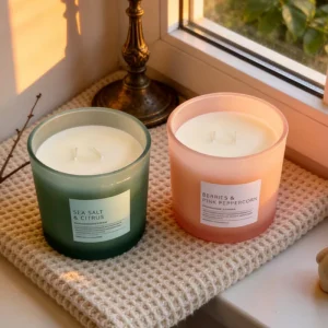 Eco Friendly Decorative Fragrance Candle Glass Jar Customization Handmade Scented Candle Set for Family Gathering