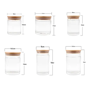 Eco Friendly Glass Packaging Container with Lid Glass Jar for Smoking and Bottles Carton Packed