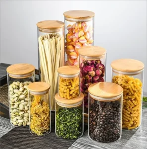 Eco-Friendly High Borosilicate Glass Jars with Lids for Kitchen Food and Spice Storage Custom Size OEM Factory