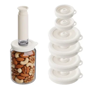 Eco-Friendly Silicone Vacuum-Sealing Lids Adjustable Universal Fit for Jars