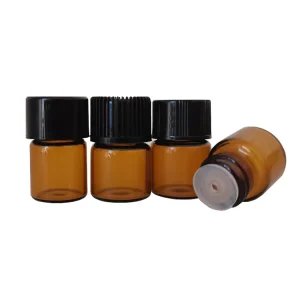 Eco Friendly Travel Mini Amber Essential Oil Glass Aromatherapy Bottle 1ml 2ml 3ml 5ml