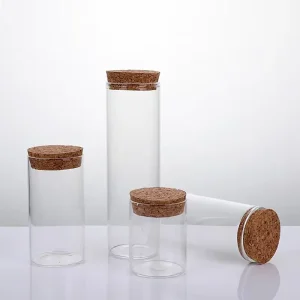 Eco friendly Recyclable Borosilicate Glass Tube Transparent Color Vials Bottles Cork Sealing Screen Printing DIY Gift