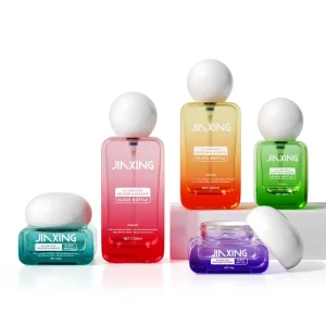 Eco-friendly Square Cosmetic Glass Bottles 40ml 100ml 120ml with Round Cap