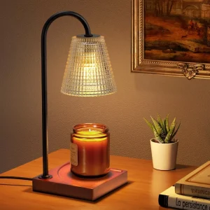 Electric Glass Candle Warmer Lamp with Timer and Dimmer for Large Jar Candles