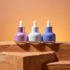 Electroplate Color 30ml Thick Glass Dropper Bottle for Essential Oil and Skin Care Serum Packaging