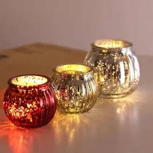 Electroplated Glass Candle Container