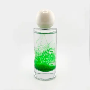 Elegant Cylinder Transparent Glass Perfume Bottle 30ml & 50ml & 100ml with Round White Cap & Crimp Neck