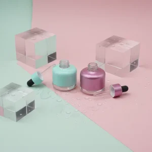 Elegant Glass Serum Bottles with Aluminum Cover Cosmetic Packaging for Serum Skincare Empty Glass Serum Bottles with Dropper