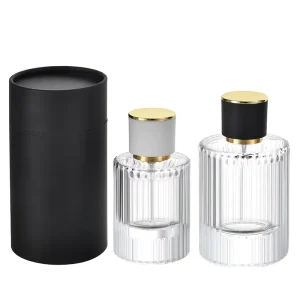 Elegant Transparent Glass Perfume Bottles with Caps for Cosmetic Packaging