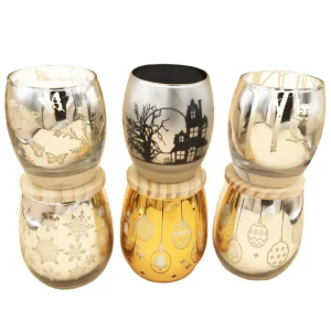 Embossed Electroplated Glass Jar Candle with Custom Fragrance Soy and Gel Wax