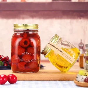 Embossed Sealed Glass Canning Jar for Jam Baby Food Jelly Candy and Honey With Food-Grade Glass