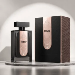 Embossed Square Black Glass Perfume Spray Bottle with Box, 30ml, 50ml, or 100ml