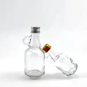 Empty 1.7 Ounce Glass Syrup Bottles with Loop Handle Sample Bottles for Potion Juice Milk Storage Sauce Oil