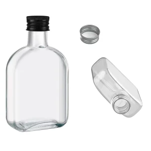 Empty 100 ml 200 ml 250 ml 300 ml Clear Glass Flask Bottles for Cold Brew Coffee Whisky Liquor and Tea