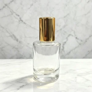 Empty 10ml 14ml Cylinder Transparent Glass Screw Bottle with Roller and Gold Cap