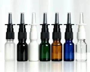 Empty 10ml Green Blue Amber White Black Glass Empty Nasal Spray Bottles for Pharmaceuticals Packaging