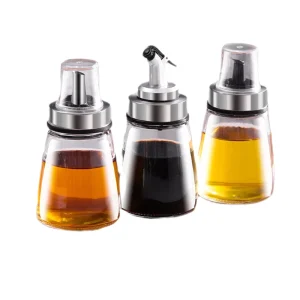 Empty 180ml Clear Glass Small Oil and Vinegar Bottle for Kitchen