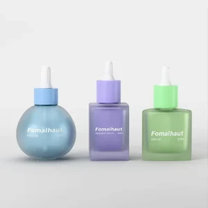 Empty 1oz Triangle Frosted Glass Serum Oil Bottle for Skincare