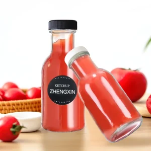 Empty 250ml 350ml Glass Sauce Bottles for Hot Oil, Salad Dressing, Chili, Ketchup, Mustard, and Creamy Sauces