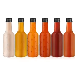 Empty 250ml Transparent Ketchup Glass Bottles Chili Sauce Bottle Support Customization