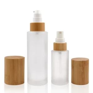 Empty 30ml 50ml 60ml 100ml 120ml 4 Oz Frosted Matte Fine Mist Toner Glass Spray Bottle with Bamboo Lid