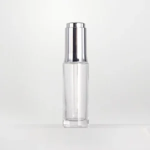 Empty 30ml Square Recyclable Glass Dropper Bottle for Skin Care Serum and Essential Oil Packaging