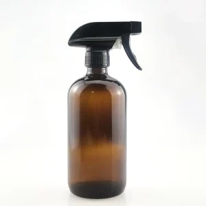 Empty 500 ml Amber Glass Boston Trigger Spray Bottle for Cleaning