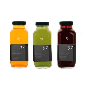 Empty 500ml 16oz Square Glass Beverage Bottle for Kombucha, Smoothie, and Cold-Pressed Juice with Lid