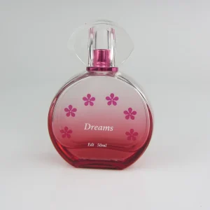 Empty 50ml Glass Perfume Bottle with Pump Sprayer and Silk Screen