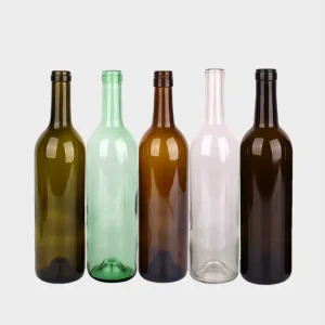 Empty 750ml Bordeaux Burgundy Clear Amber Glass Wine Bottle