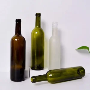 Empty 750ml Custom Color Glass Wine Bottle with Cork Sealing for Brandy and Wine Luxury Modern Style