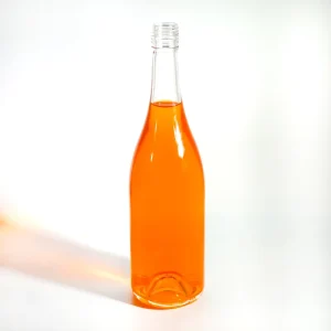 Empty 750ml Glass Bottle Luxury Clear Engraving Glass Liquor Beverage Spirits Glass Bottle for Vodka Gin Whisky with Cork