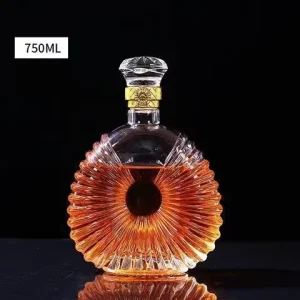 Empty 750ml Glass Wine Bottle with Cap and Rubber Stopper