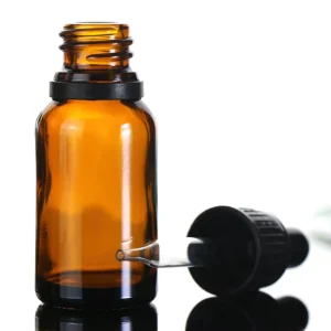 Empty Amber 15ml Glass Essential Oil Bottle Dropper Luxury Serum Bottle With Packaging