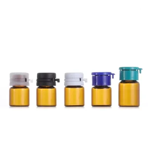 Empty Amber Glass Ampoule Vial Refillable Cosmetic Container for Skincare Essential Oil and Sample Packaging OEM Available