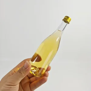 Empty Amber Mini Champagne Bottle 100ml with Metal Lid for Sparkling Water and Beverages